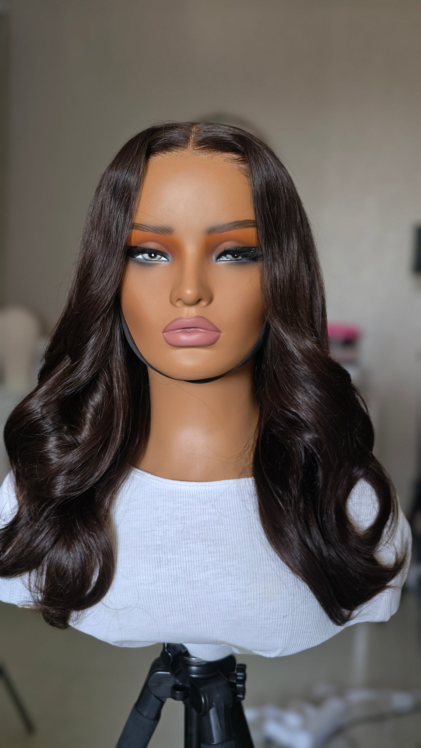 Perruque Side Part- Baby Hair 200 % densité - Cheveux Noirs