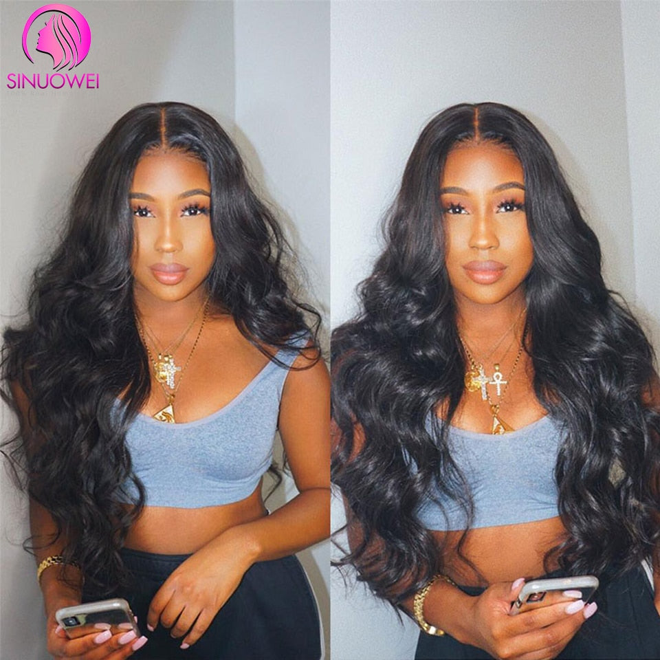 Sinuowei UV ampahany Wig vatana onja volo olombelona Wig ho an'ny vehivavy breziliana Glueless 10-28 mirefy Wavy upgrade Wig voajanahary mainty Wig