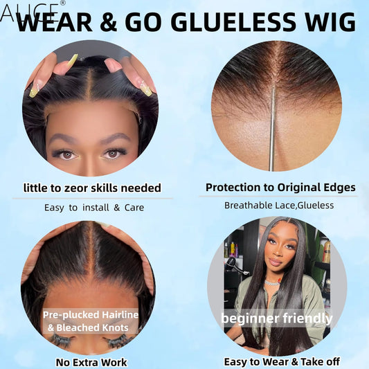 Perruque "Wear And Go" Lace Front Wigs HD Transparent Straight Brésilien - Cheveux humains