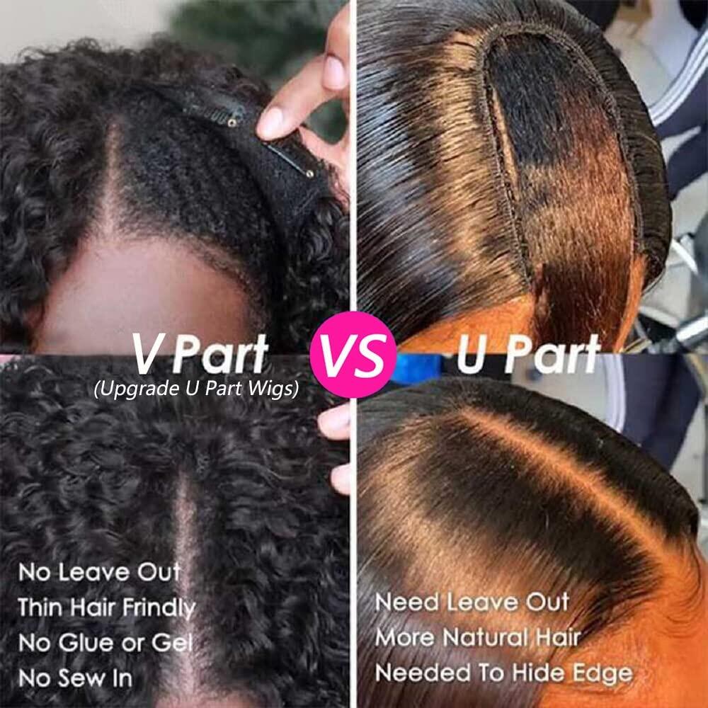 Perruque U- Part et  V-Part Cheveux humains bouclés