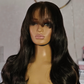 Perruque à  Frange – Virgin Hair – 200 % densité - Cheveux Noirs