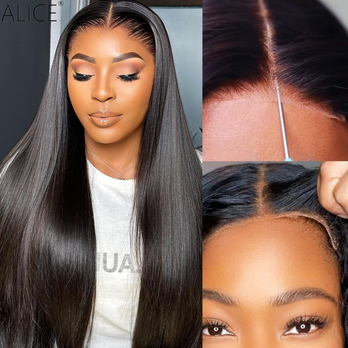 Perruque "Wear And Go" Lace Front Wigs HD Transparent Straight Brésilien - Cheveux humains